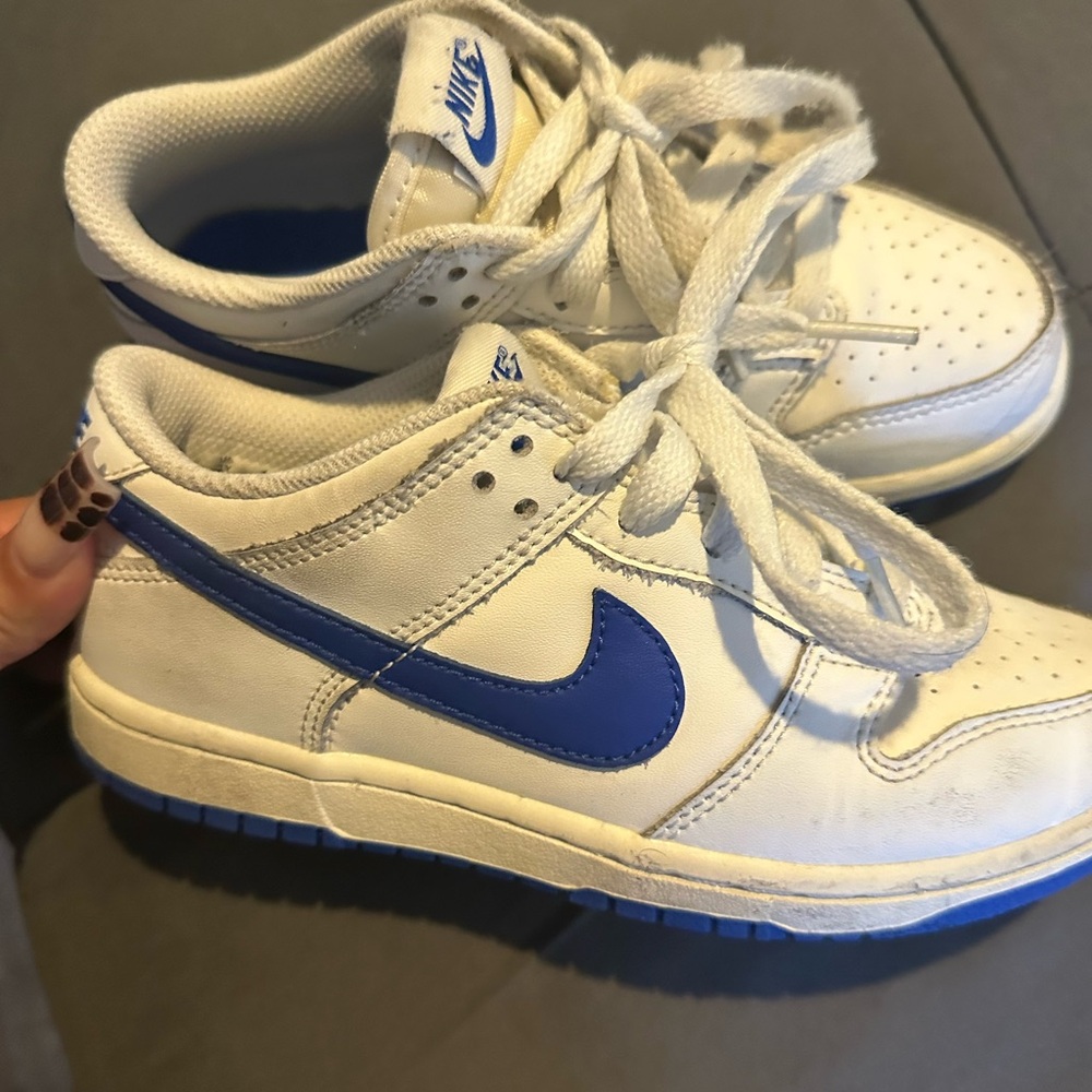 Nike White and Blue Athletic Shoes- Nike dunks